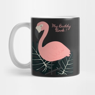 Flamingo Buddy Book Pink and black Mug